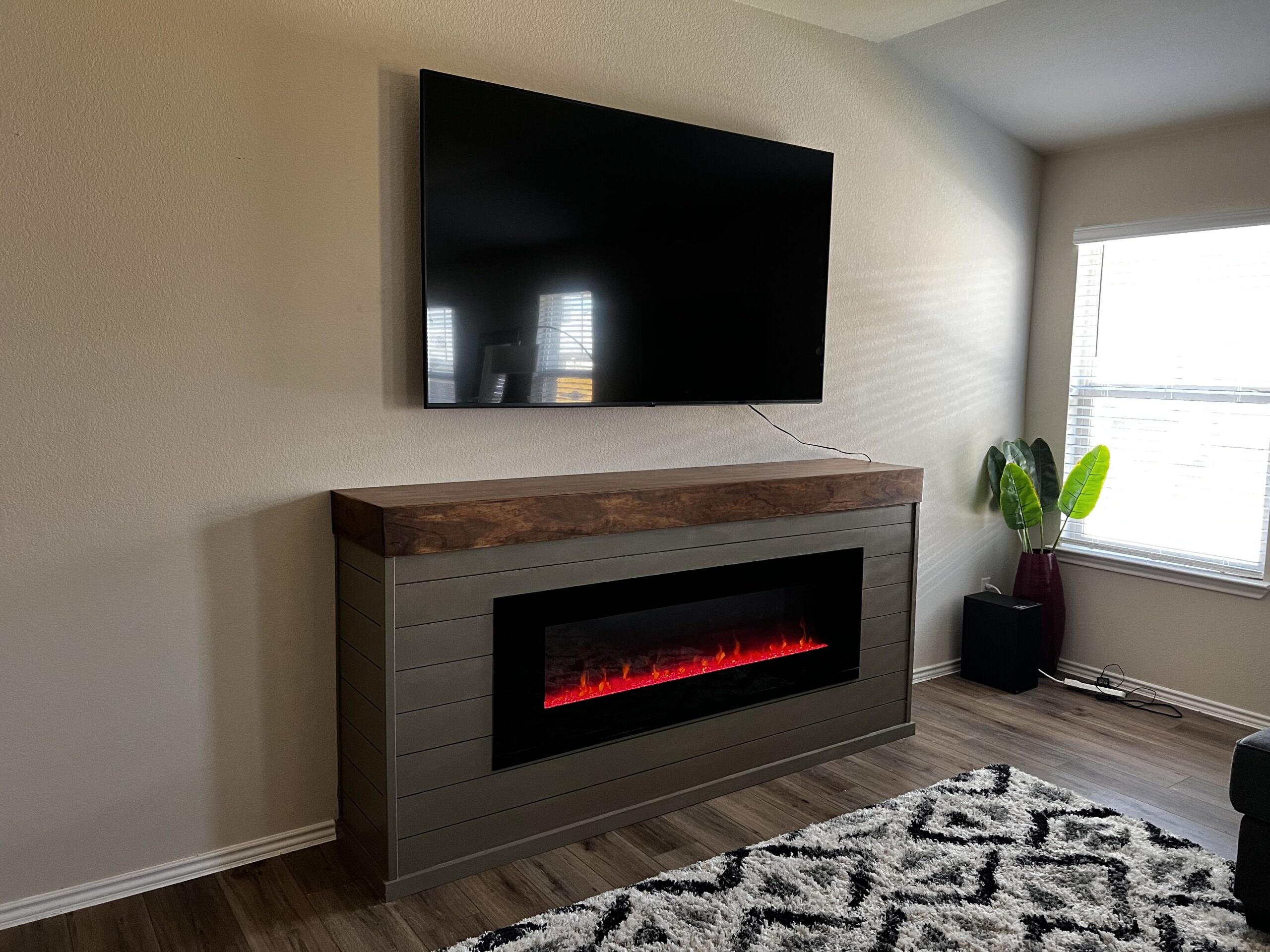 Electric Fireplace & Mantle